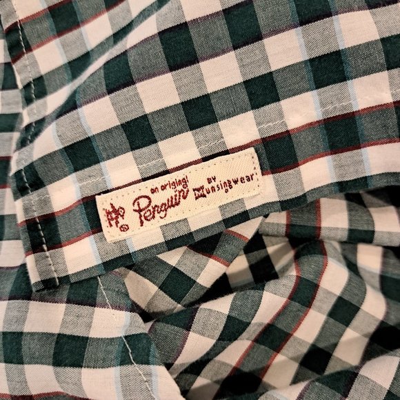 Original Penguin men's medium classic fit long sleeve button down plaid shirt - Picture 8 of 11